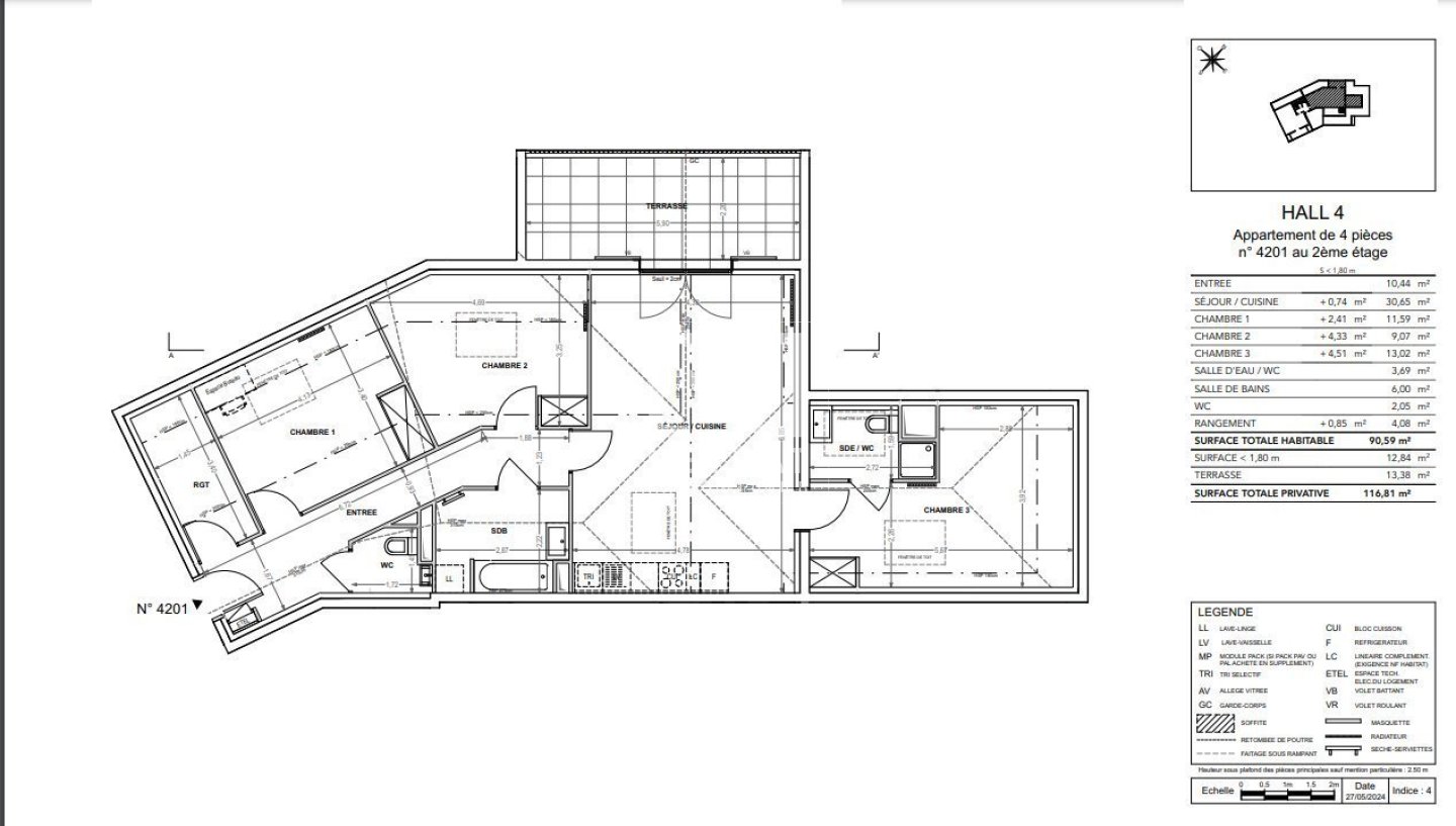 APPARTEMENT T4 NEUF A VENDRE - COGOLIN - 90.59 m2 - 296 000 &euro;